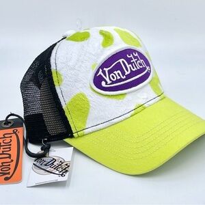 💚💜 Von Dutch Neon Green Ghost Trucker Hat